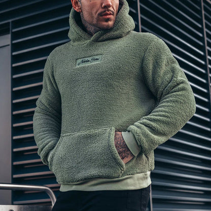Herren Kuscheliger Kapuzenpullover – Plüsch Hoodie für Alltag & Freizeit