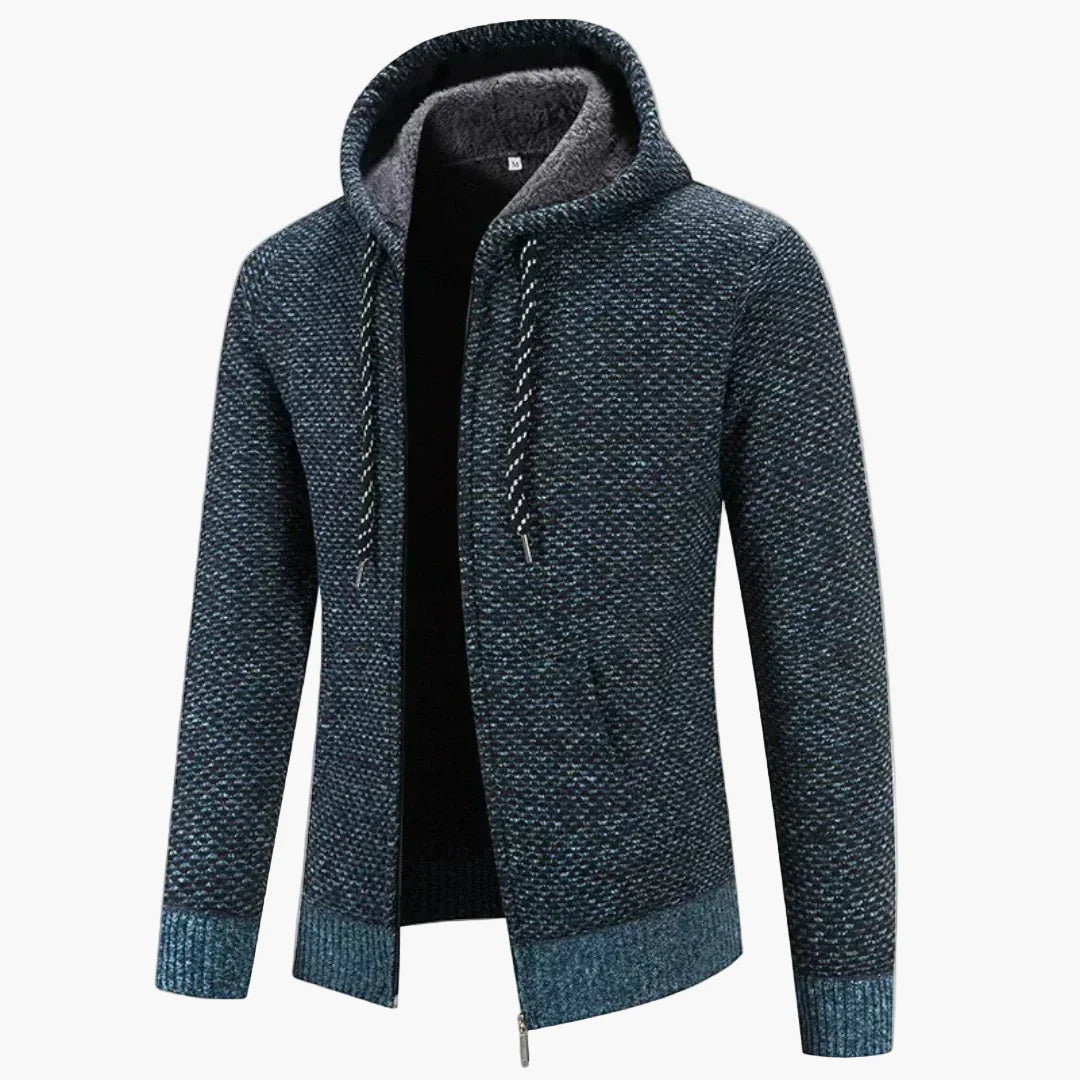 Herren Strick-Kapuzenjacke für Herbst und Winter – Komfortabler Freizeit-Hoodie mit Reißverschluss
