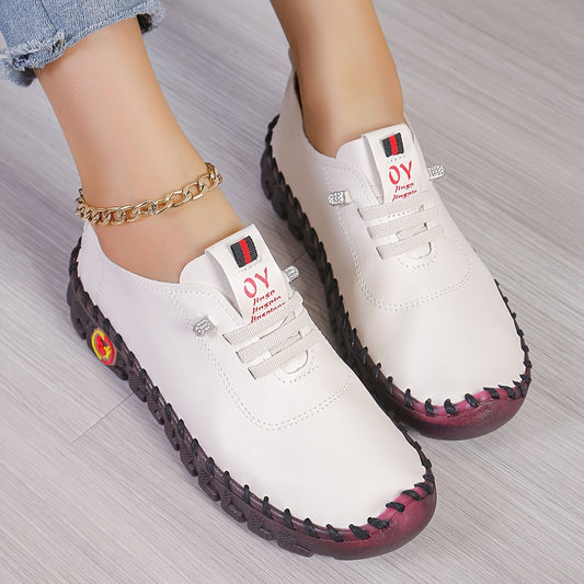 Greta – Bequeme Kunstlederschuhe mit Runder Spitze