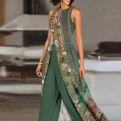 Holly – Schwarzer ärmelloser Jumpsuit mit Farbkontrast