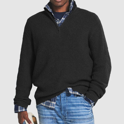 Herren Strickpullover mit Reißverschluss – Business Casual für Alltag & Büro