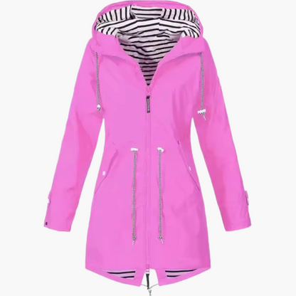 Damen Regenjacke Outdoor Windbreaker mit Kapuze – Wasserdichte Übergangsjacke für Freizeit & Reisen
