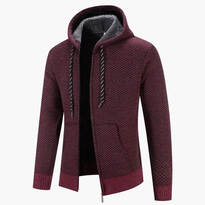 Herren Strick-Kapuzenjacke für Herbst und Winter – Komfortabler Freizeit-Hoodie mit Reißverschluss