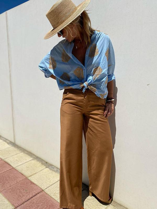 Damen Sommerbluse mit Stickerei – Elegante Freizeit- und Ausgehbluse