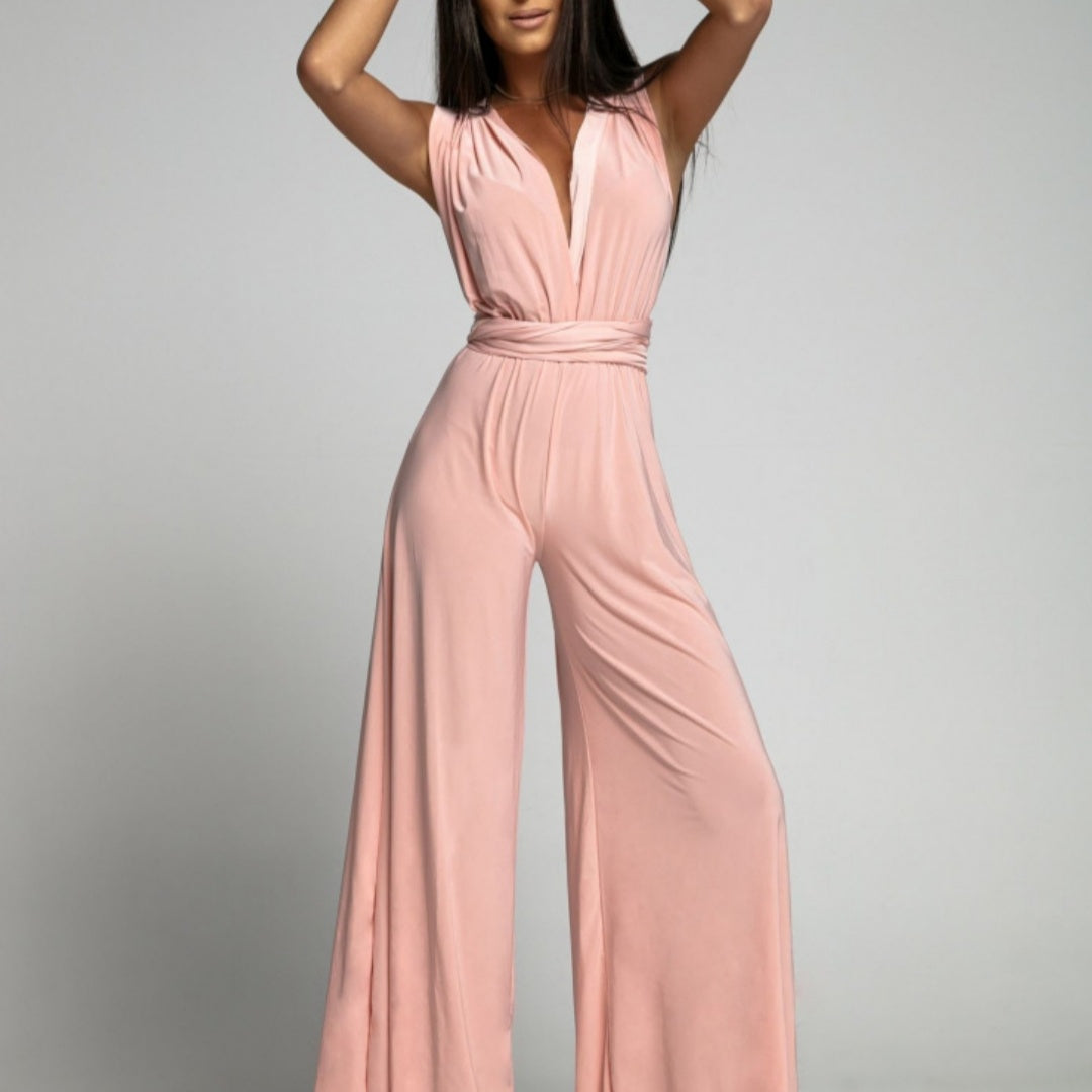Damen Eleganter Jumpsuit mit weitem Bein und ärmellosem Design – Perfekt für Alltag und besondere Anlässe
