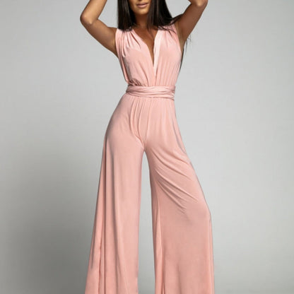 Damen Eleganter Jumpsuit mit weitem Bein und ärmellosem Design – Perfekt für Alltag und besondere Anlässe