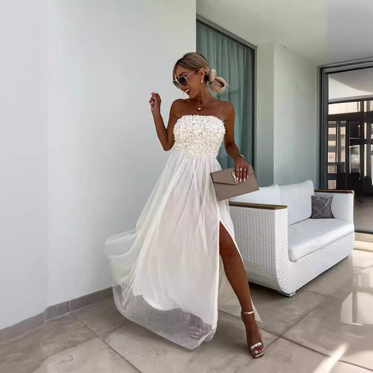 Mandy – Ärmelloses Midikleid mit dreidimensionalen Blumen