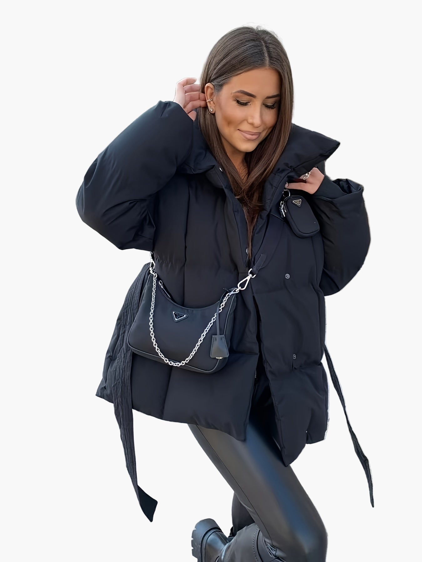 Damen Steppjacke mit Gürtel – Modische Winterjacke für Alltag und Freizeit