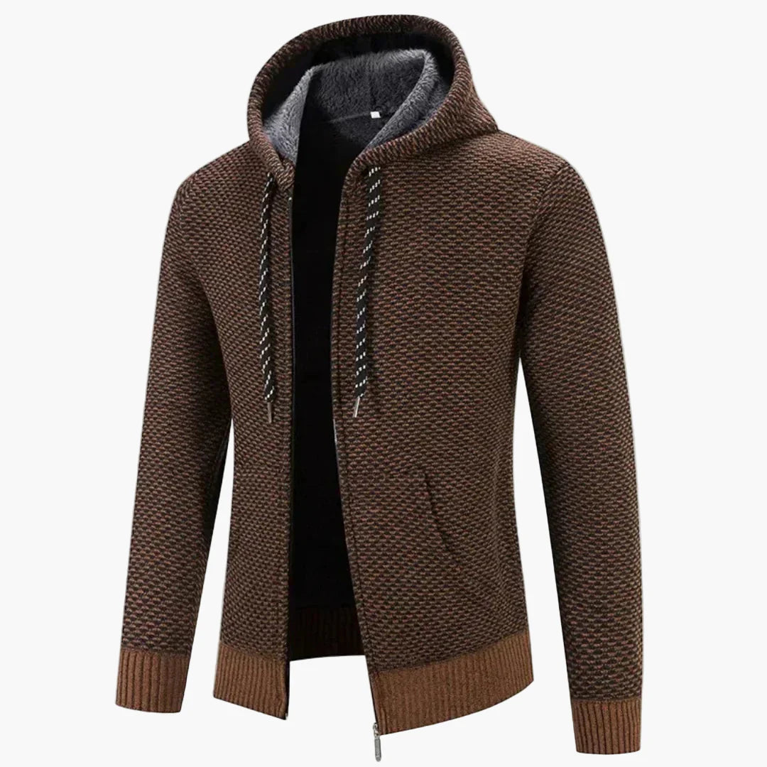 Herren Strick-Kapuzenjacke für Herbst und Winter – Komfortabler Freizeit-Hoodie mit Reißverschluss