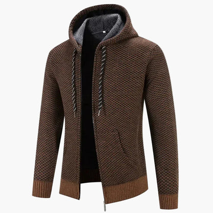 Herren Strick-Kapuzenjacke für Herbst und Winter – Komfortabler Freizeit-Hoodie mit Reißverschluss