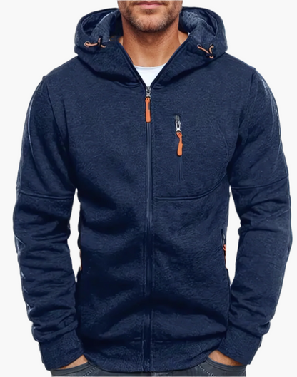 Herren Kapuzenjacke Sportlich Freizeit – Bequemer Hoodie mit Reißverschluss und Taschen