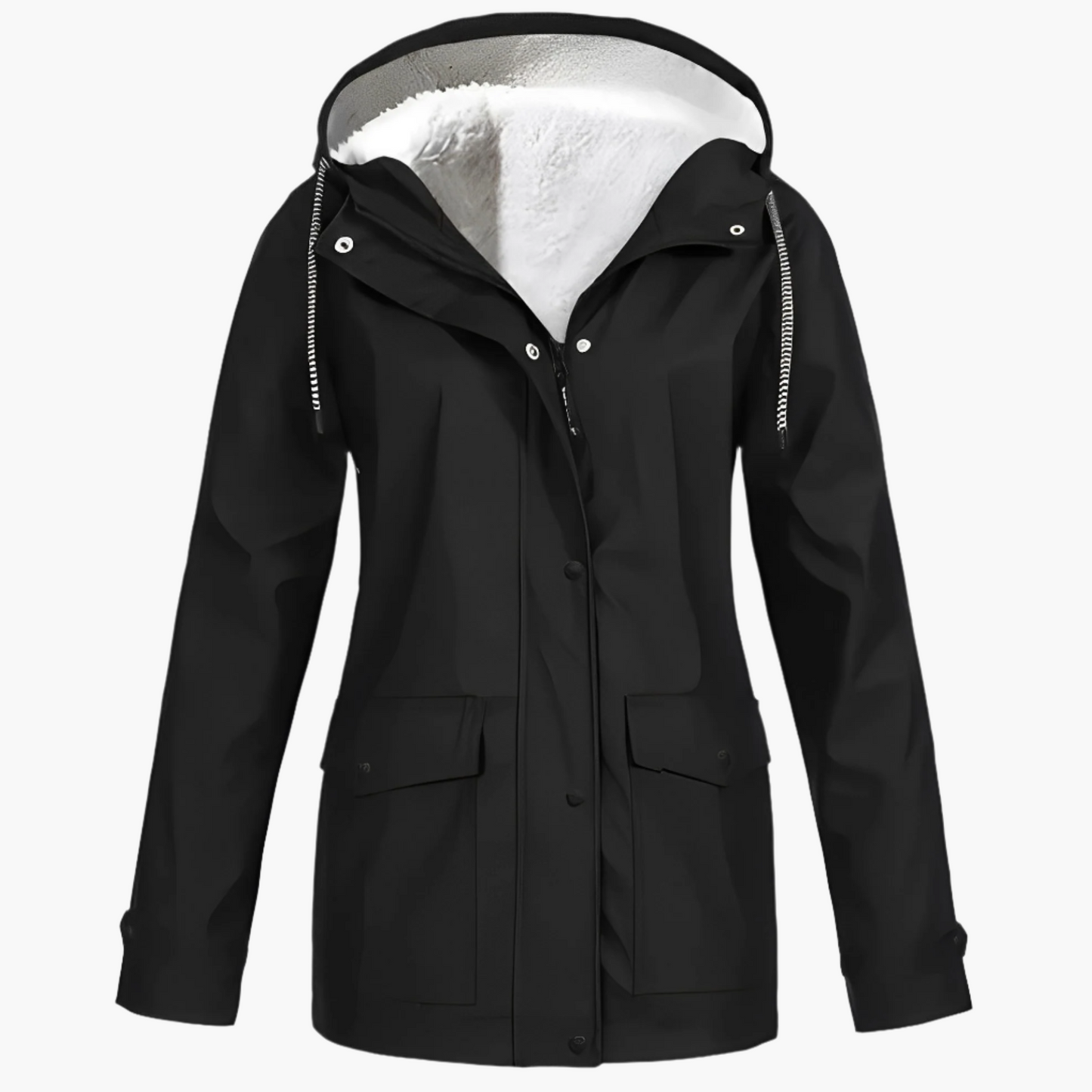 Damen Fleece Gefütterte Regenjacke – Stylische Winter Outdoor Jacke für Komfort und Schutz