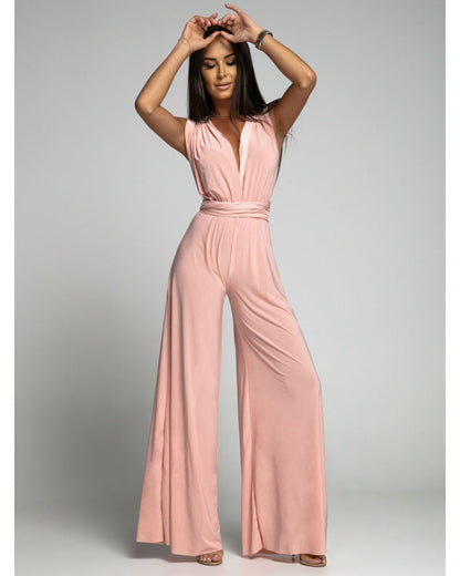 Damen Eleganter Jumpsuit mit weitem Bein und ärmellosem Design – Perfekt für Alltag und besondere Anlässe