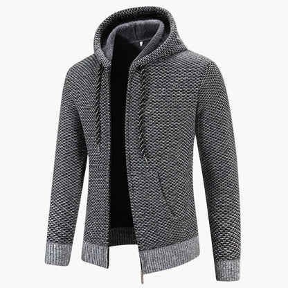 Herren Strick-Kapuzenjacke für Herbst und Winter – Komfortabler Freizeit-Hoodie mit Reißverschluss