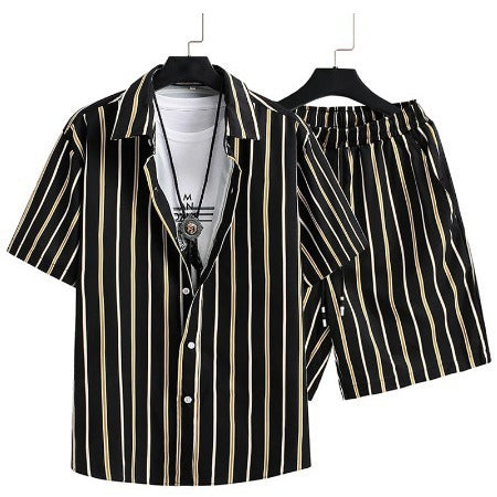 Herren Sommer Freizeit Set – Kurzarm Hemd & Shorts, Modernes Streetstyle Outfit, Ideal für Alltag und Urlaub