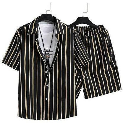 Herren Sommer Freizeit Set – Kurzarm Hemd & Shorts, Modernes Streetstyle Outfit, Ideal für Alltag und Urlaub