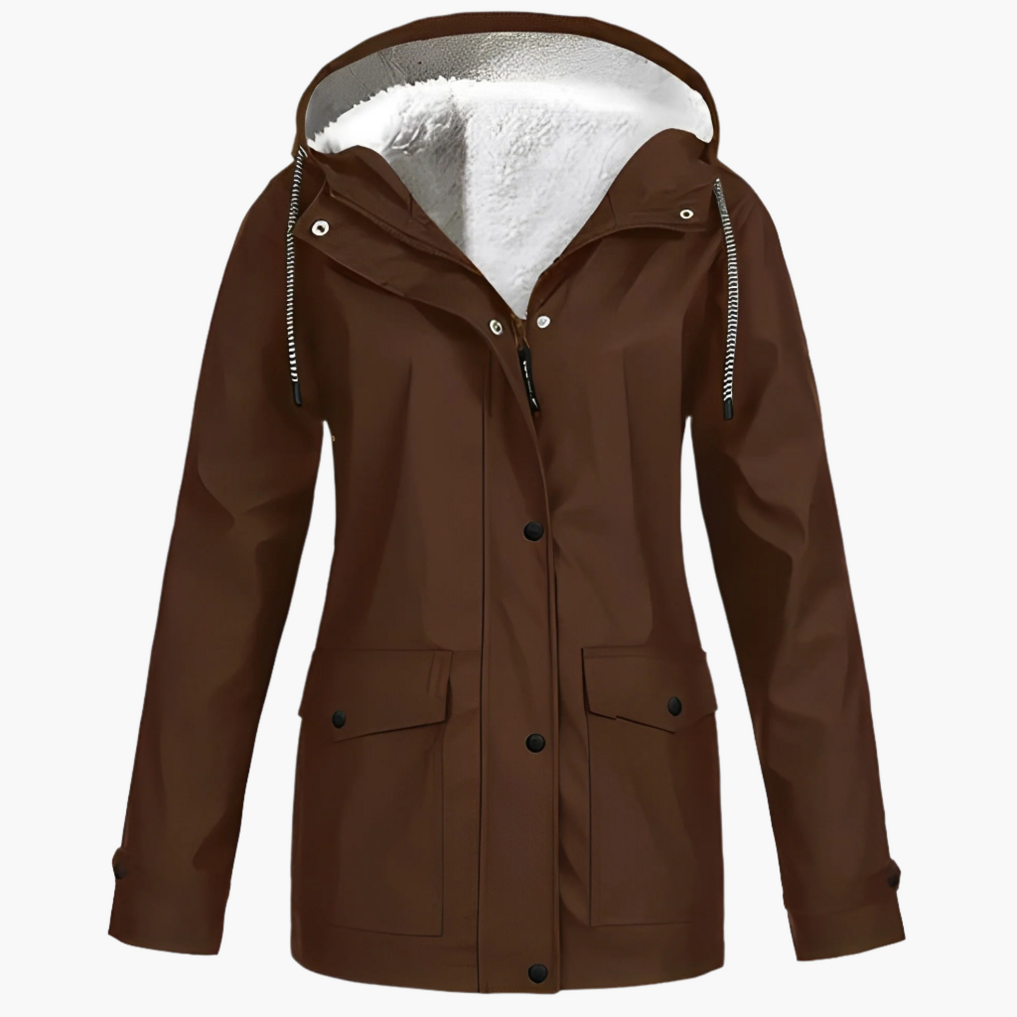 Damen Fleece Gefütterte Regenjacke – Stylische Winter Outdoor Jacke für Komfort und Schutz