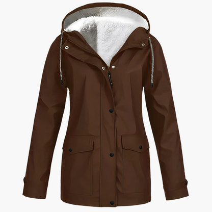 Damen Fleece Gefütterte Regenjacke – Stylische Winter Outdoor Jacke für Komfort und Schutz