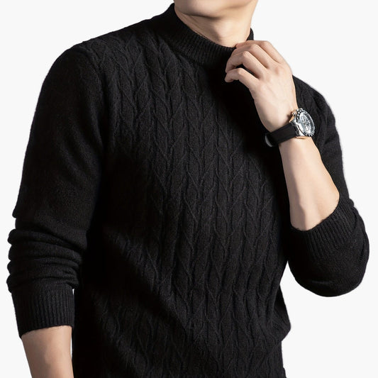 Herren Strickpullover im klassischen Zopfmuster – Eleganter Freizeit-Look für Herbst und Winter