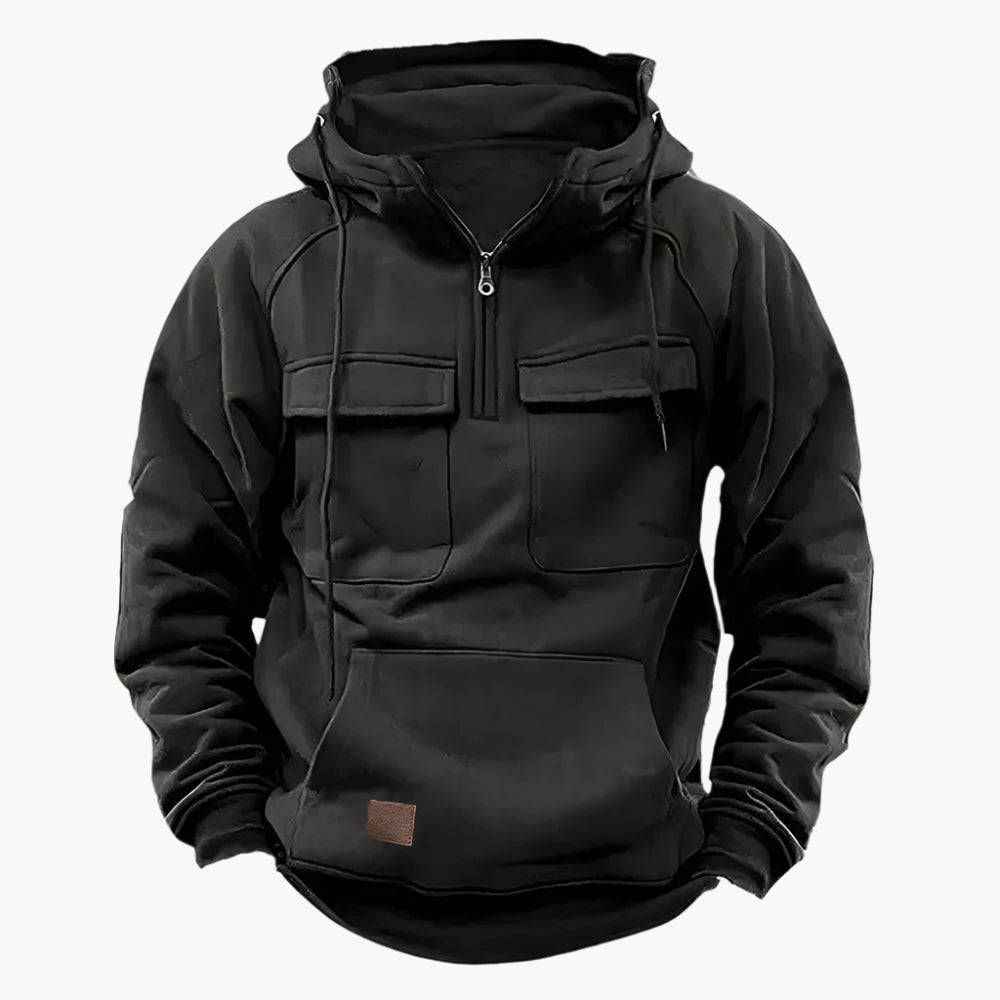 Herren Winter Hoodie mit Zipper – Militärischer Stil, Komfort für Outdoor & Alltag