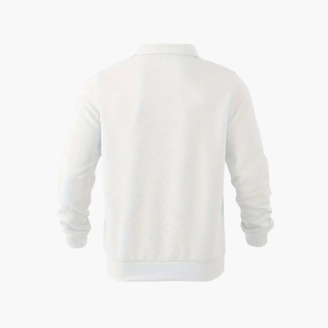 Herren Pullover im Vintage Stil mit Reißverschluss – Geometrisches Muster und moderner Freizeitlook