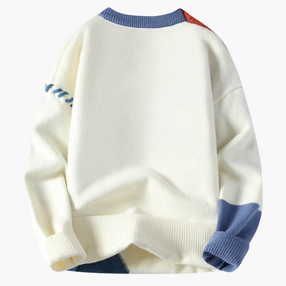 Herren Patchwork Strickpullover im modernen Design – Perfekt für Herbst und Winter