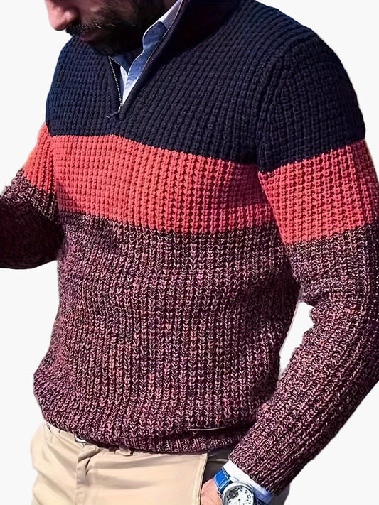 Herren Strickpullover mit Reißverschluss – Moderner Freizeitpulli für Alltag & Büro