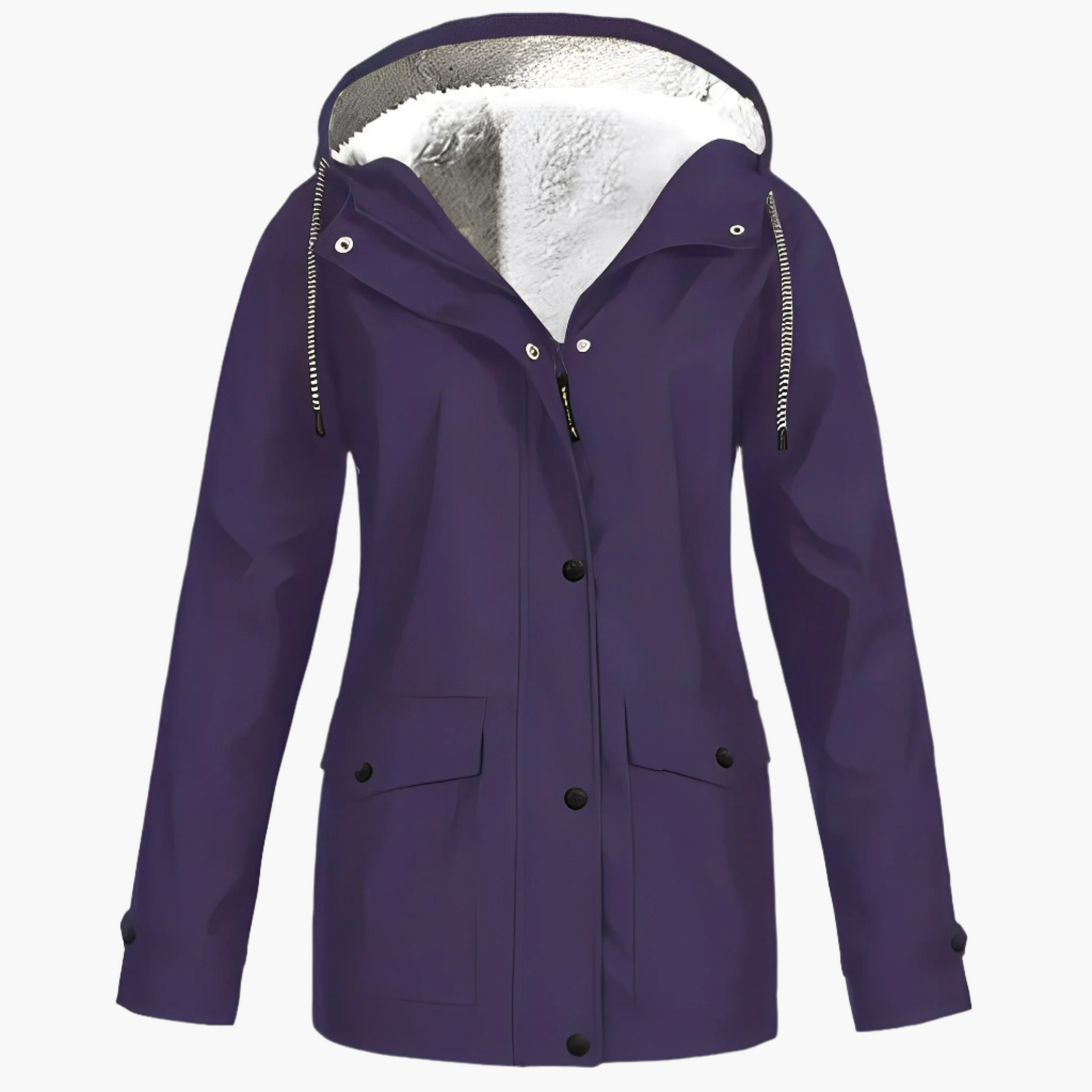 Damen Fleece Gefütterte Regenjacke – Stylische Winter Outdoor Jacke für Komfort und Schutz