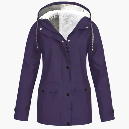 Damen Fleece Gefütterte Regenjacke – Stylische Winter Outdoor Jacke für Komfort und Schutz