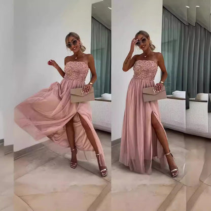 Mandy – Ärmelloses Midikleid mit dreidimensionalen Blumen