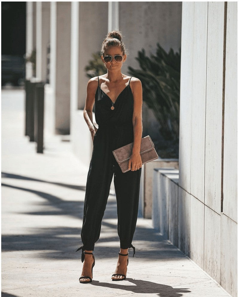 Rachel – Blumendruck Spaghetti-Träger Jumpsuit