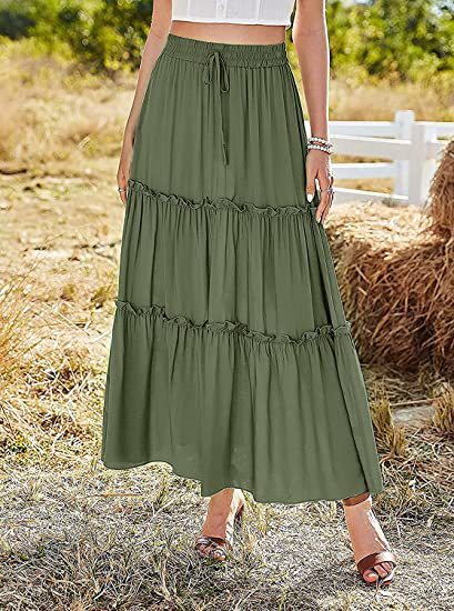 Lily – Elastisches A-Linien-Maxikleid mit hohem Taillenschnitt
