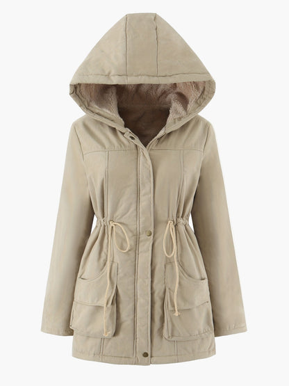 Damen Winterparka mit Kapuze und Teddyfutter – Freizeitjacke für Alltag und Outdoor
