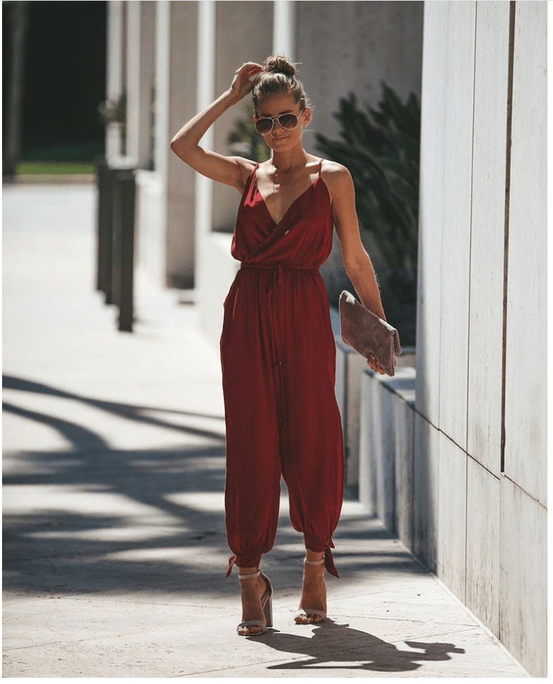 Rachel – Blumendruck Spaghetti-Träger Jumpsuit