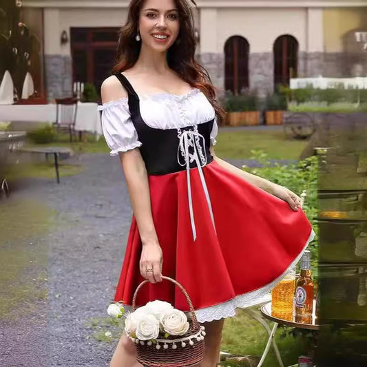 Damen Trachtenkleid Dirndl Kostüm für Bühne und Freizeit – Traditionelles Oktoberfest-Kleid