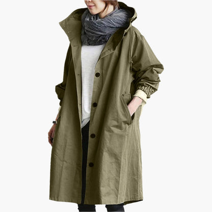 Damen Lange Regenjacke – Modischer Outdoor-Mantel, Wasserdicht & Atmungsaktiv, Perfekt für Alltag und Reisen