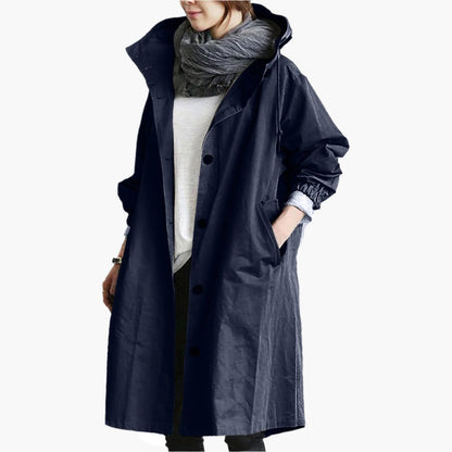 Damen Lange Regenjacke – Modischer Outdoor-Mantel, Wasserdicht & Atmungsaktiv, Perfekt für Alltag und Reisen