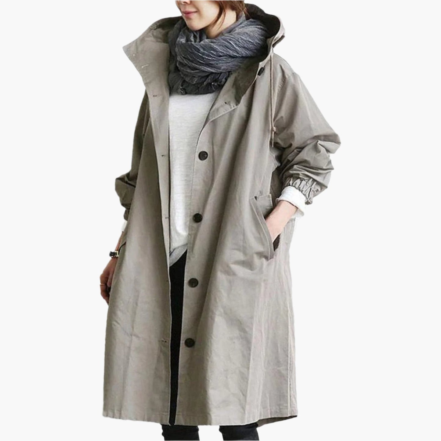 Damen Lange Regenjacke – Modischer Outdoor-Mantel, Wasserdicht & Atmungsaktiv, Perfekt für Alltag und Reisen