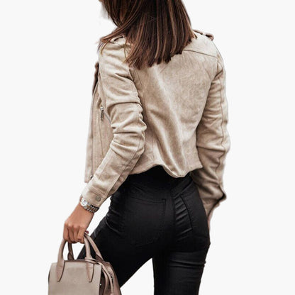 Damen Bikerjacke – Modischer Kurzmantel für Alltag und Freizeit