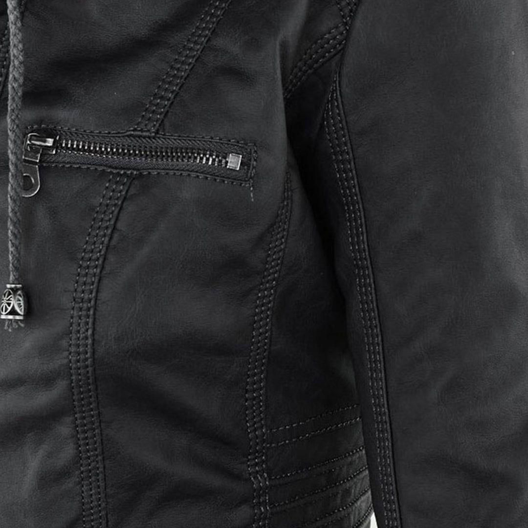 Damen Herbstjacke – Modische Bikerjacke mit Kapuze und Reißverschluss für Alltag und Freizeit