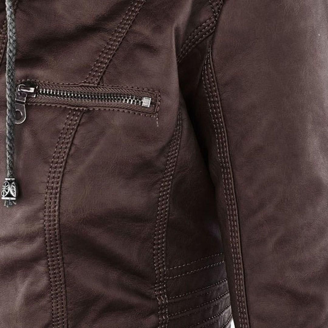 Damen Herbstjacke – Modische Bikerjacke mit Kapuze und Reißverschluss für Alltag und Freizeit