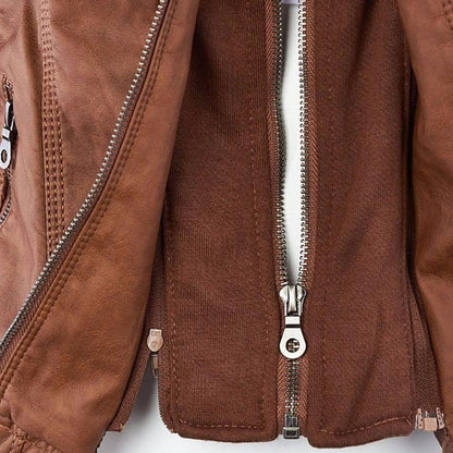 Damen Herbstjacke – Modische Bikerjacke mit Kapuze und Reißverschluss für Alltag und Freizeit