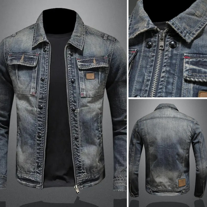 Herren Jeansjacke im Vintage-Stil – Klassische Denimjacke für Alltag und Freizeit
