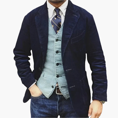 Herren Cord Sakko Vintage Business Casual – Stilvolle Herbst Winter Jacke