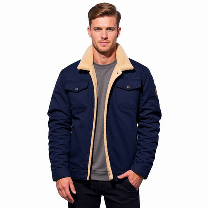 Herren Winter Bomberjacke Vintage Stil – Warm gefüttert für Freizeit und Alltag