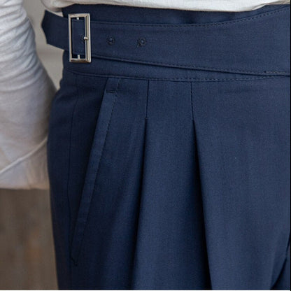 Herren High-Waist Maßgeschneiderte Anzughose mit Bundversteller – Eleganter Business & Freizeitstil