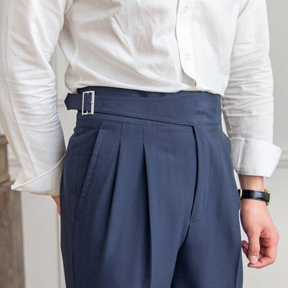Herren High-Waist Maßgeschneiderte Anzughose mit Bundversteller – Eleganter Business & Freizeitstil