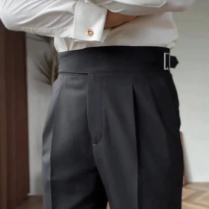 Herren High-Waist Maßgeschneiderte Anzughose mit Bundversteller – Eleganter Business & Freizeitstil