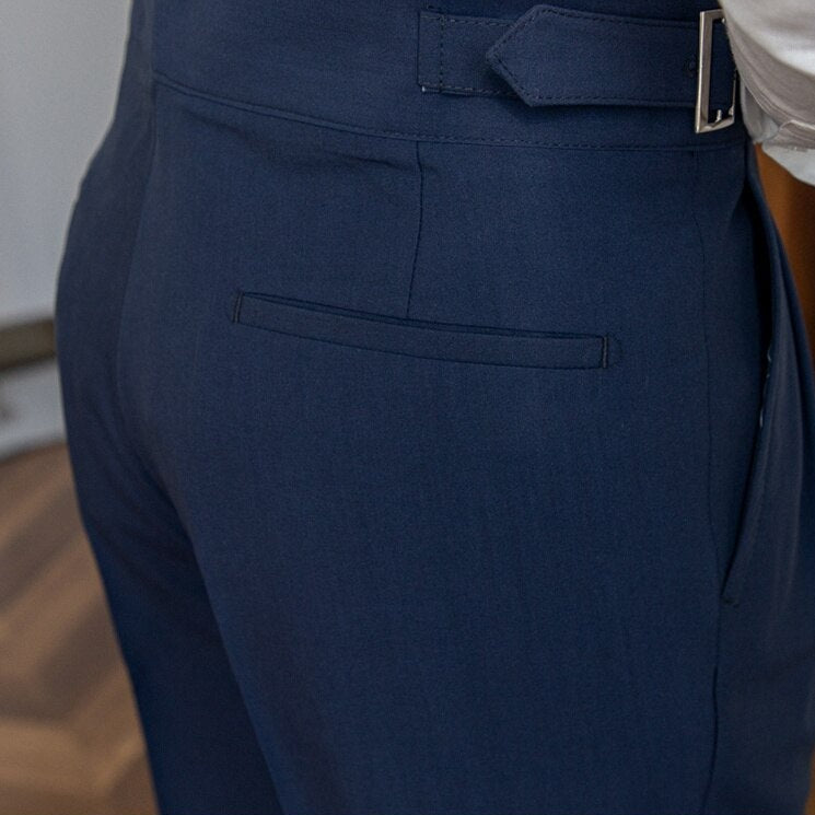 Herren High-Waist Maßgeschneiderte Anzughose mit Bundversteller – Eleganter Business & Freizeitstil