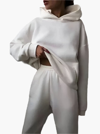 Damen Kapuzenpullover & Jogginghose Set – Winter Freizeitanzug, Lässiges Lounge Outfit